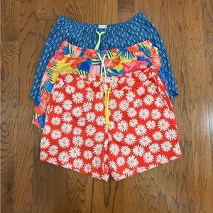 J. Crew Factory Men's Swim Trunks - Blue, Red, Multicolor